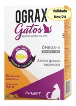 Ograx Gatos Avert 30 Cápsulas Suplemento Ômega 3 Epa + Dha