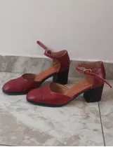 Zapatos De Cuero Con Taco 