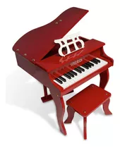 Piano De Cauda Infantil 30 Teclas Turbinho Vermelho C/ Banco