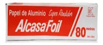 Papel De Aluminio Alcasa Foil 80 Mts X 30 Cm