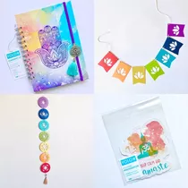 Set Papelería Artesanal Regalo Fátima Chakras Yogui Místico