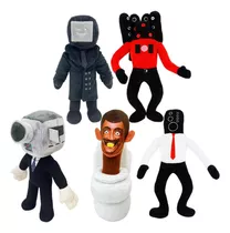 Kit Pelúcias Skibidi Toilet Jogo 5 Personagens Turma