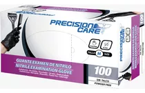 Guantes Descartables Precision Care Examen Color Negro Talle S De Nitrilo X 100 Unidades