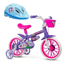 Bicicleta Infantil Violeta Aro 12 + Capacete Promoção