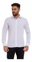 Camisa Social Masculina Manga Longa Slim Fit Sem Bolso