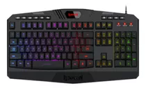 Teclado Gamer Redragon Harpe Pro K503a Rgb Qwerty Color Negro Con Luz Rgb