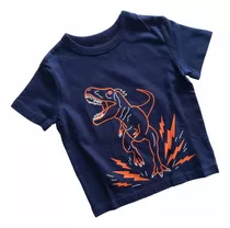 Remera Gap Bebe Manga Corta Azul Dinosaurio 18 Meses