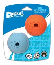 Pelota The Whistler Ball 2 Pack Chuckit - M Color Naranja Y Celeste