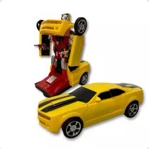 Carrinho Camaro Carro Vira Robô Transformers Som Luz Robots