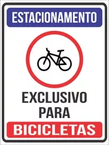 Placa Pvc_40x30 - Estacionamento Exclusivo Para Bicicletas