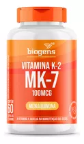 Vitamina K2 Mk-7, ( Mk7 ) 60 Cáps, 100 Mcg, Biogens Sabor Neutro