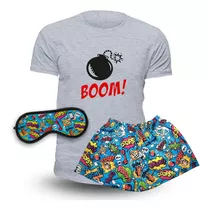 Conjunto Pijama Corto Comics Hombre, Mujer, Niños