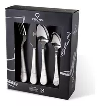 Set De Cubiertos X24 Piezas Stone Krons Acero Inox 