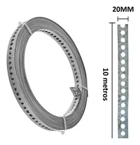 Fita Perfurada Cinta 20mmx0,50mmx10metros Galvanizada Germad Cor Prateado