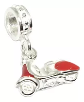 Dije Charm Moto Scooter Esmaltado Plata 925