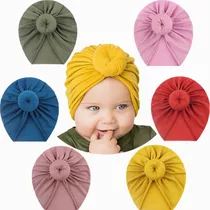 Gorritos Para Bebé Niña Turbantes Headwrap Gorros 6pzs