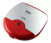 Mini Grill E Sanduicheira Philco Inox Vermelho 750w 