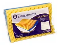 Travesseiro Luckspuma Luck Pillow Cervical 55cm X 12cm Cor Azul/amarelo