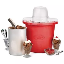 Icmp4rd 4-quart Bucket Electric Ice Cream Maker, Red