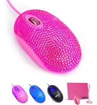 Mini Ratón Ordenador Con Cable Óptico Usb Pink Mouse Ratones