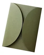 Envelope Redondo 15x21cm - 25 Pç - Verde Musgo / Oliva 180gr