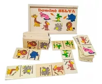 Domino Infantil Madera Hermosos Diseños Familia Diversion