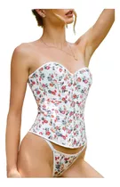 Corset Faja Floral Print+tanga Talla M Y S Leer Descripción 