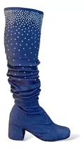 Botas Bucaneras Jeans Elastizadas Strass Brillos Intensity