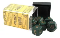 Dados Chessex Opaque Polyhedral 7-die Set Dusty Green/copper