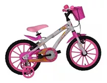 Bike Athor Aro 16 Feminina 2023 Baby Lux Rosa Com Cesta