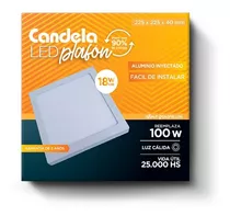 Plafon Led Candela De Aplicar Cuadrado 18w Luz Calida