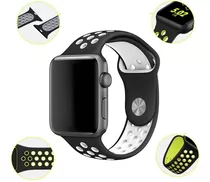 Pulseira Nike + Película 3d Para Apple Watch 38/40/42 Ou44mm