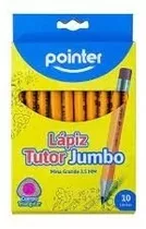 Lapiz De Grafito Jumbo Pointer Mina Grande Cja X10