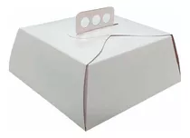 Caja Para Torta Blanca Lisa 27x27x10 25 Unidades