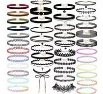 43pz Gargantilla De Collares Accesorios, Encaje Negro Choker