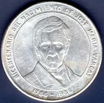 Moneda De Plata Bicentenario De José María Vargas