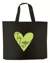 100 Eco Bolsa Estampadas Personalizadas Con Logo  45x40x10  