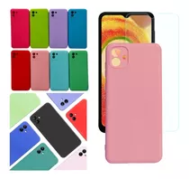 Funda Para Samsung A04 Protector Silicona + Vidrio Hd 9h