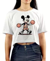 Cropped Oversized Bco Mickey Mouse Bola Basquete 2