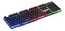 Kit Teclado + Mouse Iluminado Led Rgb Bkg 550 2400 Dpi Gamer