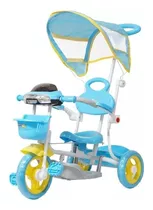 Triciclo Motoca Infantil Azul Empurrador Cobertura Importway