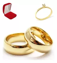 Par Alianças 6mm Noivado/casamento Lisa Moedas Antigas +anel