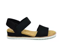 Sandalia Confort Casual Skechers Bobs Desert Kiss Black