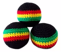 3 Pelotas Rasta Malabarismo Forradas A Crochet Sin Costuras