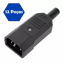 Kit C/12 Plugues Conector Iec 320 C14 Wd-10 Macho