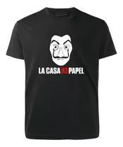 Remera Negra La Casa De Papel Serie Tv