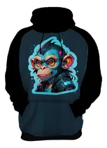 Moletom Casaco Blusa Animais Cyberpunk Macacos Gorilas 1
