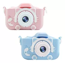 Camera Digital Infantil Gato Fotos Jogos Com Anti Queda Alça