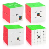 Kit Cubo Mágico Moyu 2x2x2 + 3x3x3 + 4x4x4 + 5x5x5 + Mf3rs