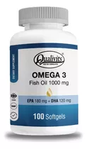 Omega 3 Fish Oil 1000mg Qualivits X 100 Cápsulas Blandas Sabor Natural
